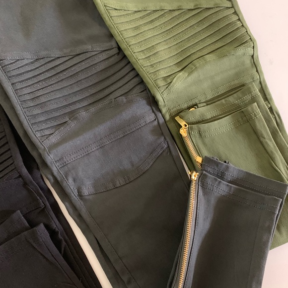 SKINNY MOTO PANTS - OLIVE - Picture 9 of 9
